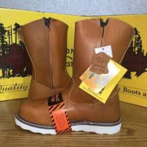 NEW Field N Forest Men’s 12" Wellington Side Zip Work Boots Composite Toe 13